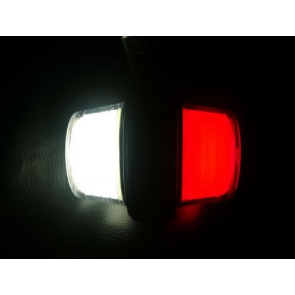 Κέρατα κοντά - λευκά / κόκκινα - 18 LED-NEON "old school" Σετ 2 τμχ