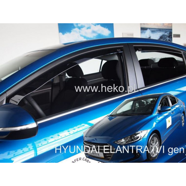 HYUNDAI ELANTRA 4D 2016+ ΣΕΤ ΑΝΕΜΟΘΡΑΥΣΤΕΣ ΑΥΤΟΚΙΝΗΤΟΥ ΑΠΟ ΕΥΚΑΜΠΤΟ ΦΙΜΕ ΠΛΑΣΤΙΚΟ HEKO - 4 ΤΕΜ.