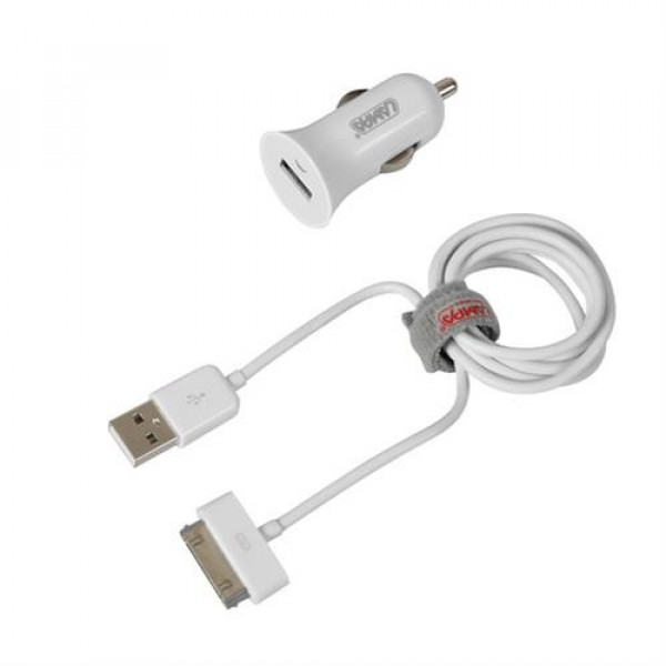 ΚΑΛΩΔΙΟ ΦΟΡΤΙΣΗΣ USB ΓΙΑ APPLE 100cm 30pin + ΑΝΤΑΠΤΟΡΑΣ ΑΝΑΠΤΗΡΑ USB 12/24V