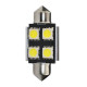 ΛΑΜΠΑΚΙΑ ΠΛΑΦΟΝΙΕΡΑΣ C5W/C10W 12V 0,96W SV8,5 36mm CAN-BUS+RADIATOR LED 4xSMD5050 ΛΕΥΚΟ BLISTER 2ΤΕΜ