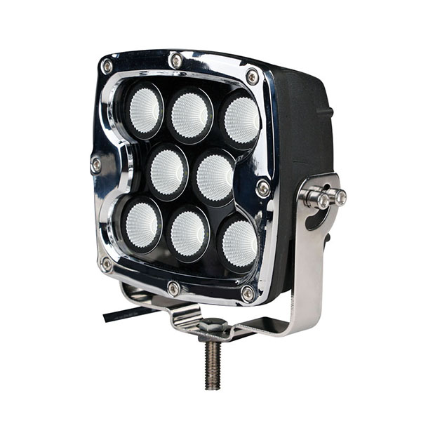 ΠΡΟΒΟΛΕΑΣ LED DRIVING LIGHTS  ΜΑΥΡΟΣ/ΧΡΩΜΙΟ 10-32V 80W 5600lm CREE LED ΤΕΤΡΑΓΩΝΟΣ (130 x 130 x 86 mm) M-TECH