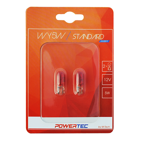 WY5W 12V 5W W2,1x9,5d ΠΟΡΤΟΚΑΛΙ (ΚΑΡΦΩΤΟ ΑΚΑΛΥΚΟ) POWERTEC STANDARD ΑΛΟΓΟΝΟΥ 2ΤΕΜ.