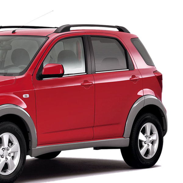 DAIHATSU TERIOS 5D 2006+ TRIM ΜΑΡΚΕ ΠΑΡΑΘΥΡΩΝ ΑΥΤΟΚΟΛΛΗΤΑ ΧΡΩΜΙΟΥ ΜΕΤΑΛΛΙΚΑ 4ΤΕΜ.