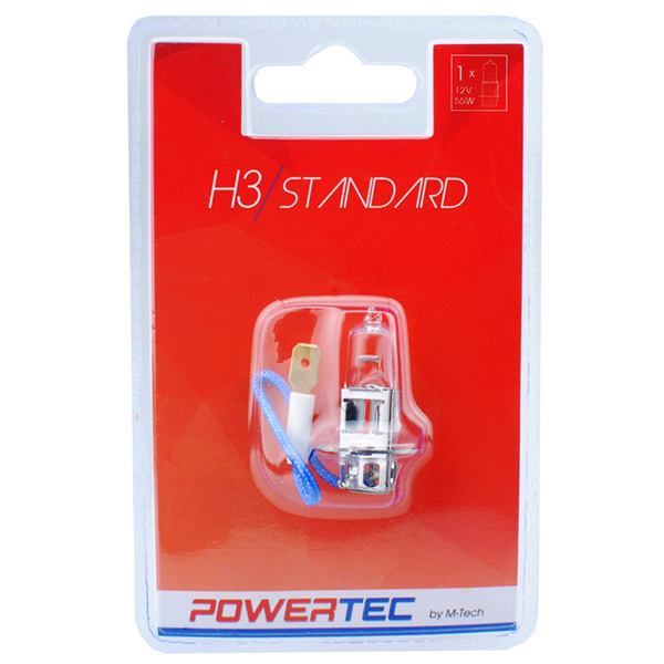 Λαμπάκι Αλογόνου H3 12V 60/55W PK22s  POWERTEC STANDARD ΑΛΟΓΟΝΟΥ 1ΤΕΜ.