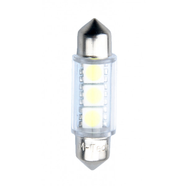 ΛΑΜΠΑΚΙΑ ΠΛΑΦΟΝΙΕΡΑΣ C5W/C10W 12V 0,72W SV8,5 36mm PREMIUM LED 3xSMD5050 ΛΕΥΚΟ 1ΤΕΜ.