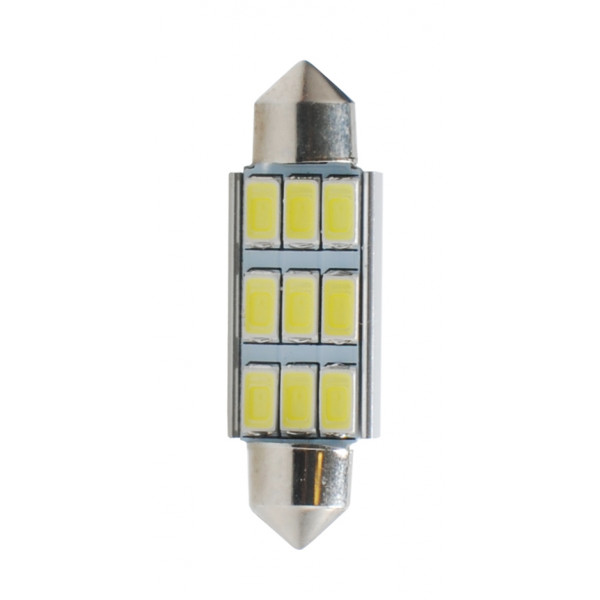 ΛΑΜΠΑΚΙΑ ΠΛΑΦΟΝΙΕΡΑΣ C5W/C10W 12V 0,96W SV8,5 42mm CAN-BUS+RADIATOR LED 9xSMD5630 PREMIUM ΛΕΥΚΟ 1ΤΕΜ