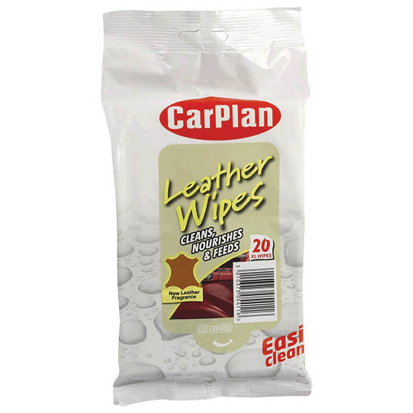 ΠΑΝΑΚΙΑ ΚΑΘΑΡΙΣΜΟΥ ΔΕΡΜΑΤΩΝ 20ΤΕΜ CARPLAN LEATHER WIPES