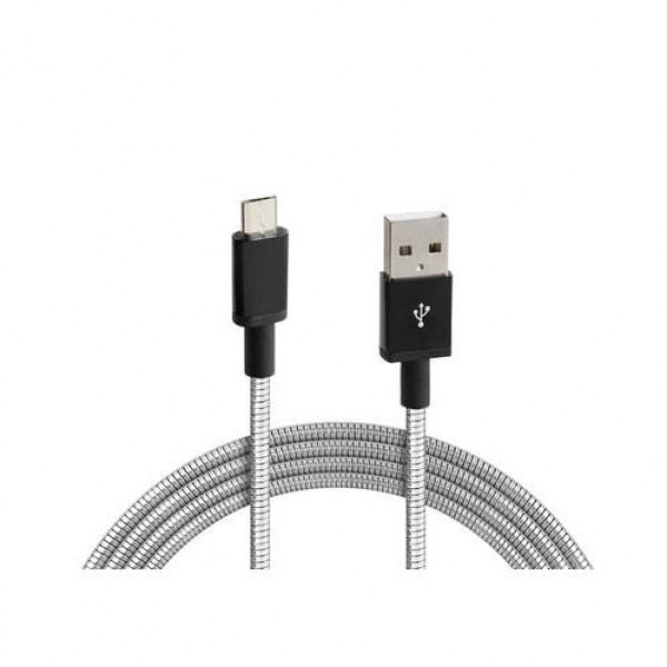 ΚΑΛΩΔΙΟ USB ΦΟΡΤΙΣΗΣ ΚΑΙ ΣΥΓΧΡΟΝΙΣΜΟΥ IRON SILVER LINE - MICRO USB (100 cm)