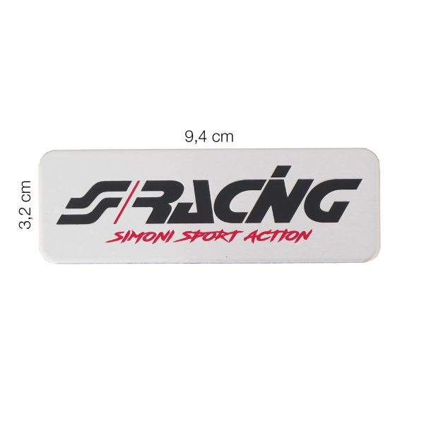 ΜΕΤΑΛΛΙΚΟ ΑΥΤΟΚΟΛΛΗΤΟ LOGO ''SIMONI RACING'' ΑΛΟΥΜΙΝΙΟΥ 94x32mm SIMONI RACING - 1ΤΕΜ.