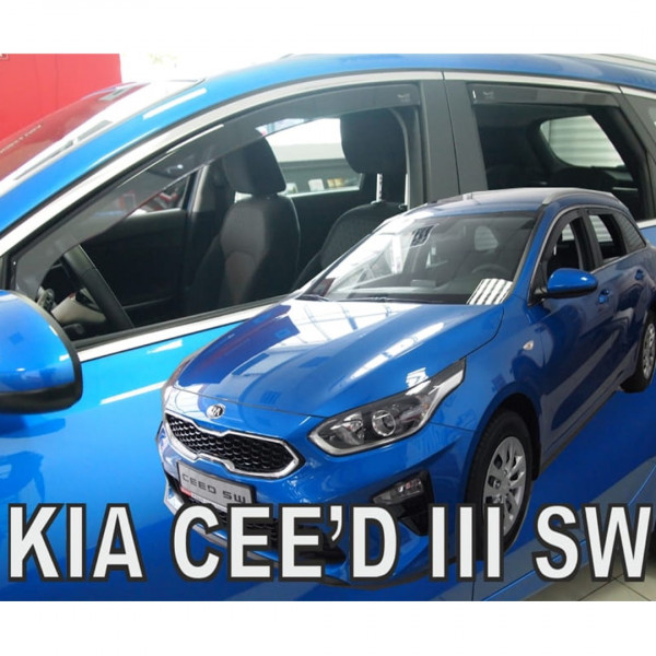 KIA CEED III 5D 2018+ ΣΕΤ ΑΝΕΜΟΘΡΑΥΣΤΕΣ ΑΥΤΟΚΙΝΗΤΟΥ ΑΠΟ ΕΥΚΑΜΠΤΟ ΦΙΜΕ ΠΛΑΣΤΙΚΟ HEKO - 4 ΤΕΜ.