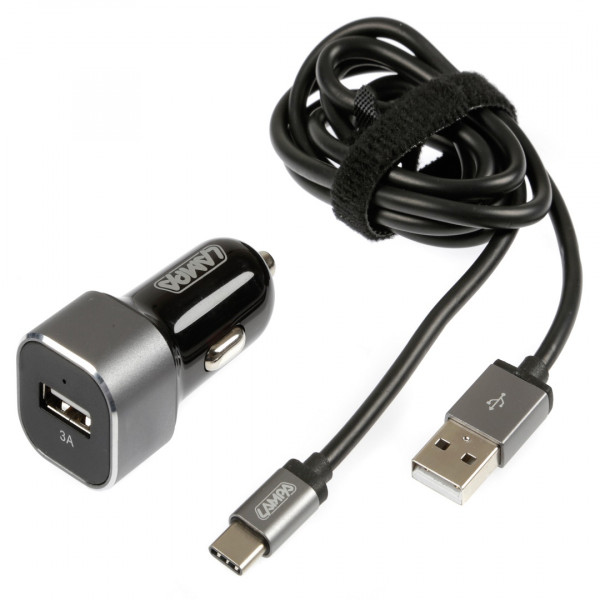 ΦΟΡΤΙΣΤΗΣ ΑΝΑΠΤΗΡΑ 12/24V ΜΕ 1 USB TYPE-C 3000mA ΜΕ ΚΑΛΩΔΙΟ 100cm FAST CHARGER SILVER LINE