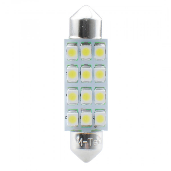 ΛΑΜΠΑΚΙΑ ΠΛΑΦΟΝΙΕΡΑΣ C5W/C10W 12V SV8.5 41mm 1,5W 12xSMD2835 LED OSRAM ΜΠΛΕ  BLISTER 2ΤΕΜ. M-TECH