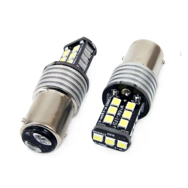 P21W 1156 12-24V 7.5W 6.000K 800lm ΛΑΜΠΑ LED CANBUS 15SMD 2835 AMiO - 2 ΤΕΜ.