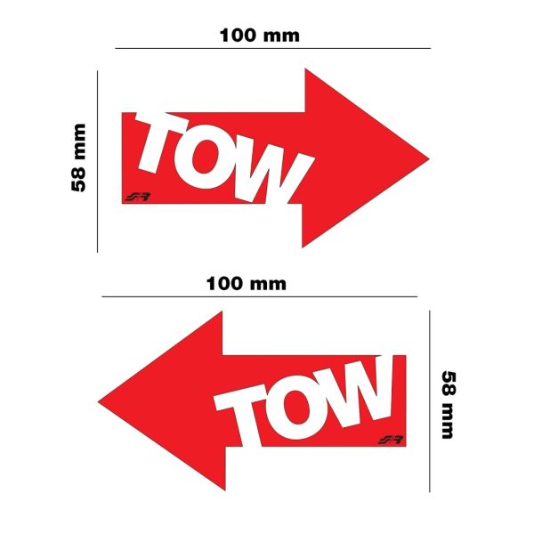 ΑΥΤΟΚΟΛΛΗΤΟ TOW ΚΟΚΚΙΝΟ 100x58mm SIMONI RACING - 2 ΤΕΜ.