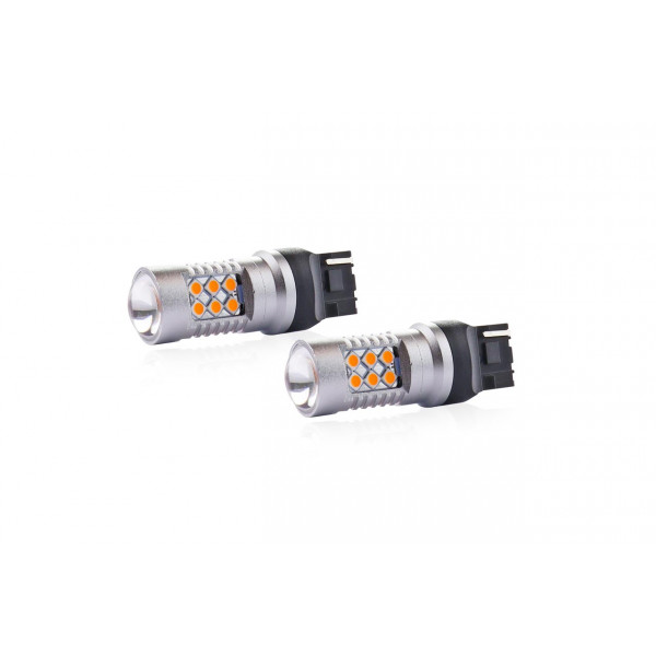 WY21W T20 12/24V 6,2W 800lm LED 24xSMD3030 CAN-BUS ΚΙΤΡΙΝΟ 18x56mm 2ΤΕΜ.