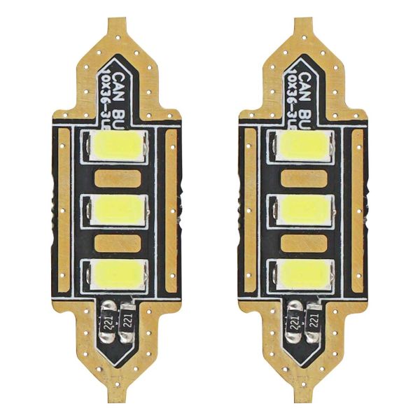 ΛΑΜΠΑΚΙΑ ΠΛΑΦΟΝΙΕΡΑΣ 36mm 12V 5.600K 3xSMD 5730 LED AMIO - 2 ΤΕΜ.