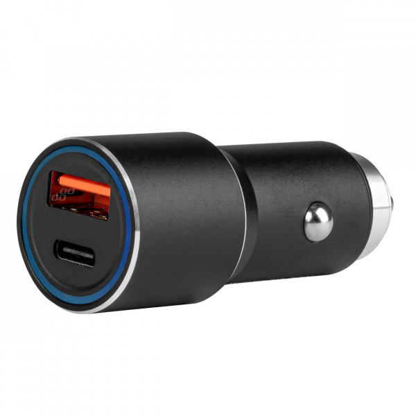 ΦΟΡΤΙΣΤΗΣ ΑΝΑΠΤΗΡΑ ΚΙΝΗΤΩΝ ΑΛΟΥΜΙΝΙΟΥ 12/24V USB + USB TYPE C 38W FAST CHARGE PRO-08