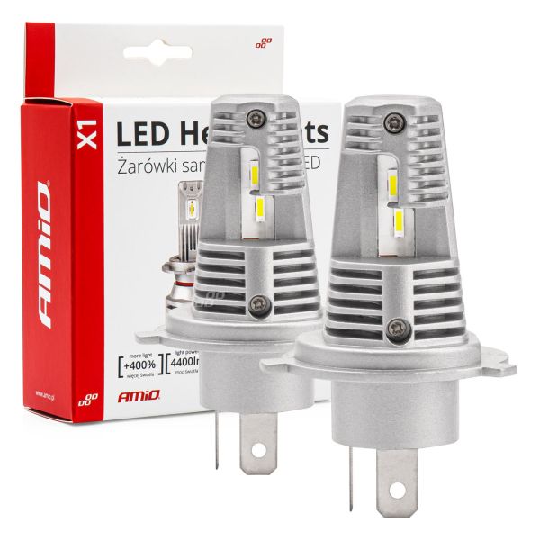 ΛΑΜΠΕΣ LED H4 10-16V 40W 6.500K 4400lm  (ΑΝΕΜΙΣΤΗΡΑΚΙ) X1 AMIO - 2ΤΕΜ.