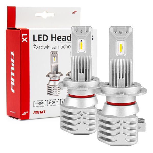 ΛΑΜΠΕΣ LED H7 10-16V 40W 6.500K 4400lm  (ΑΝΕΜΙΣΤΗΡΑΚΙ) X1 AMIO - 2ΤΕΜ.