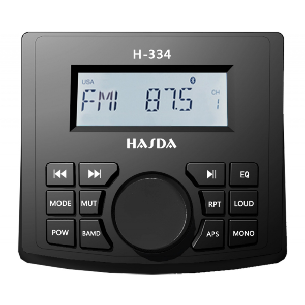 HASDA MP3 PLAYER H-334 4x50W ΜΕ ΡΑΔΙΟΦΩΝΟ/USB/BLUETOOTH (ΑΔΙΑΒΡΟΧΟ/ΣΤΡΟΓΓΥΛΟ/ΜΑΥΡΟ)