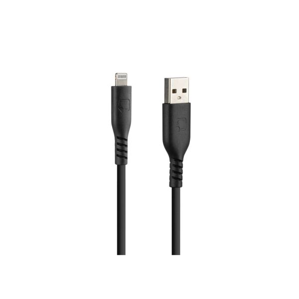 ΚΑΛΩΔΙΟ ΦΟΡΤΙΣΗΣ & ΜΕΤΑΦΟΡΑΣ ΔΕΔΟΜΕΝΩΝ USB A &gt;APPLE 8PIN 3000mA/18W ΣΙΛΙΚΟΝΗΣ ΜΑΥΡΟ 20cm OPTILINE LAMPA - 1 TEM.