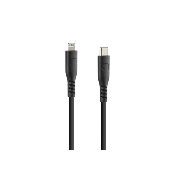 ΚΑΛΩΔΙΟ ΦΟΡΤΙΣΗΣ USB TYPE C &gt;APPLE 8PIN 3000mA/60W (PD POWER DELIVERY) ΣΙΛΙΚΟΝΗΣ ΜΑΥΡΟ 60cm OPTILINE LAMPA - 1 TEM.