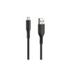 ΚΑΛΩΔΙΟ ΦΟΡΤΙΣΗΣ & ΜΕΤΑΦΟΡΑΣ ΔΕΔΟΜΕΝΩΝ USB A&gt; TYPE C 3000mA/18W ΣΙΛΙΚΟΝΗΣ ΜΑΥΡΟ 60cm OPTILINE​ LAMPA - 1 TEM.