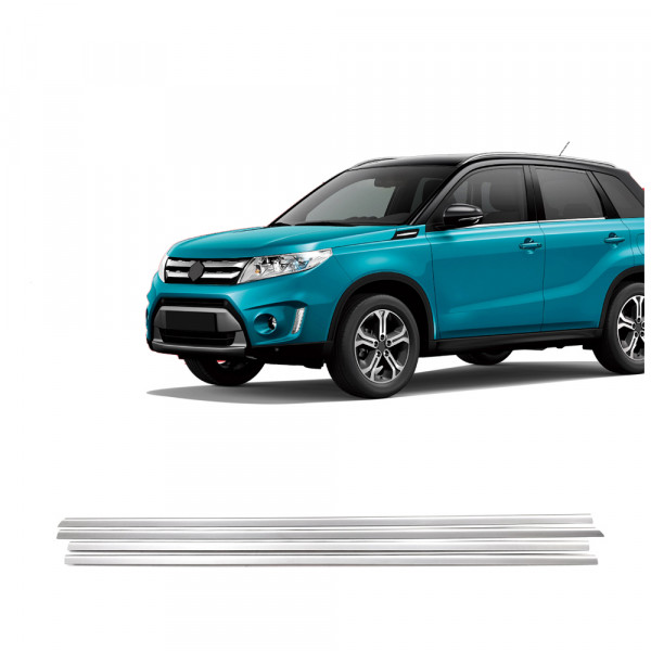 SUZUKI VITARA 2016+ TRIM ΜΑΡΚΕ ΠΑΡΑΘΥΡΩΝ ΑΥΤΟΚΟΛΛΗΤΑ ΧΡΩΜΙΟ ΜΕΤΑΛΛΙΚΑ S-Dizayn - 4 Τεμ.