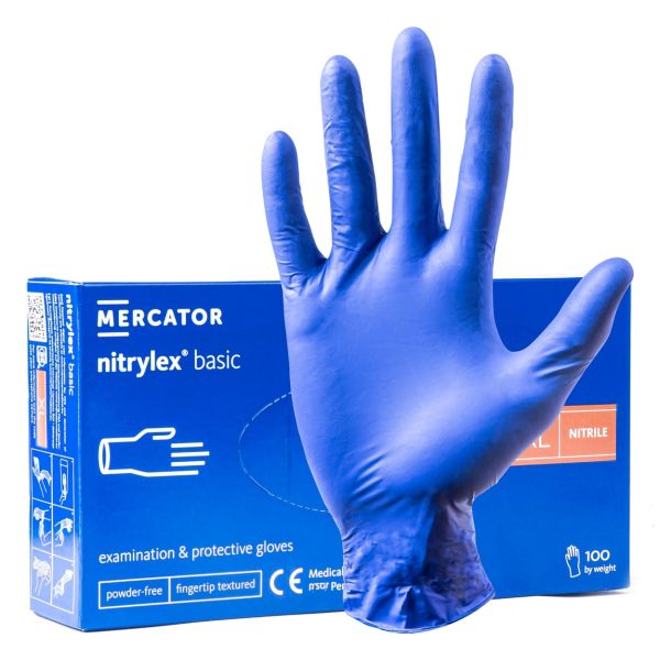 ΓΑΝΤΙΑ ΝΙΤΡΙΛΙΟΥ MERCATOR NITRYLEX BASIC ΣΕ ΜΠΛΕ ΧΡΩΜΑ X-LARGE (XL) ΑΜΙΟ - 100 ΤΕΜ.