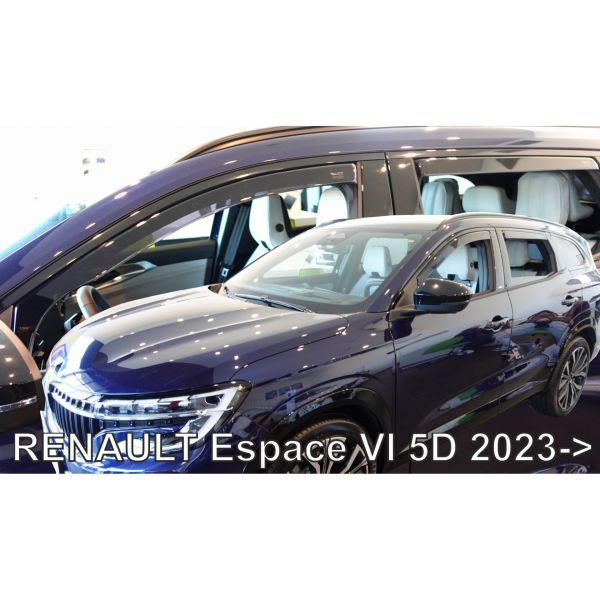 ΑΝΕΜΟΘΡΑΥΣΤΕΣ ΓΙΑ RENAULT ESPACE 5D 2023+ ΣΕΤ ΑΥΤΟΚΙΝΗΤΟΥ ΑΠΟ ΕΥΚΑΜΠΤΟ ΦΙΜΕ ΠΛΑΣΤΙΚΟ HEKO - 4 ΤΕΜ