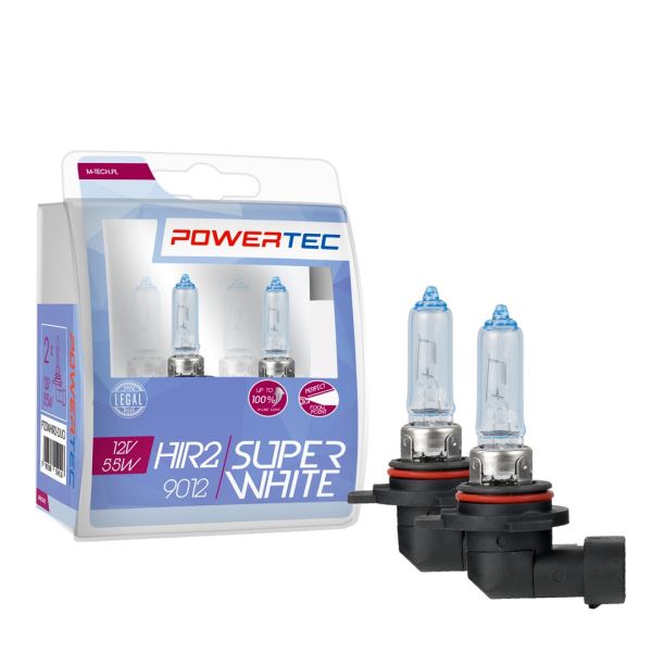 ΛΑΜΠΕΣ HIR2 9012 12V 15/55W  (up to 100% ) POWERTEC SUPERWHITE (up 3.500k) mTECH - 2 Τεμ.