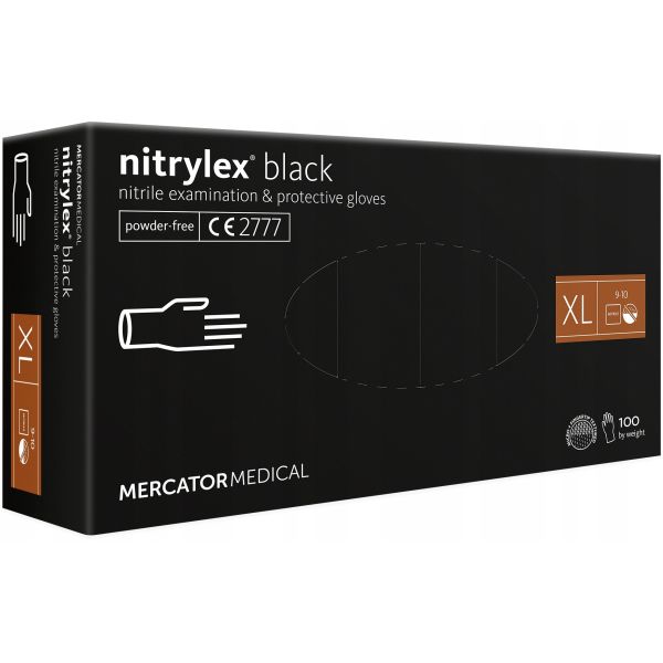 ΓΑΝΤΙΑ ΝΙΤΡΙΛΙΟΥ MERCATOR NITRYLEX BASIC ΣΕ ΜΑΥΡΟ ΧΡΩΜΑ ΧLARGE (ΧL)  AMIO - 100 Τεμ.