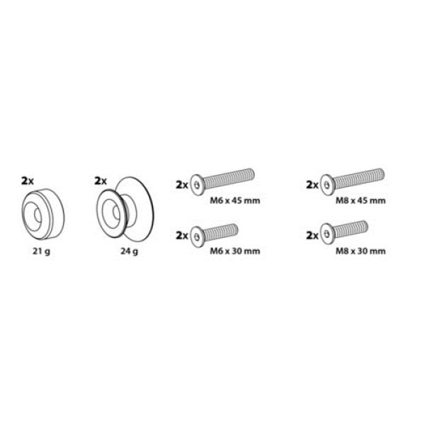 ΒΙΔΕΣ ΣΤΗΡΙΞΗΣ ΠΕΤΑΛΟΥ 6/8mm ΓΚΡΙ