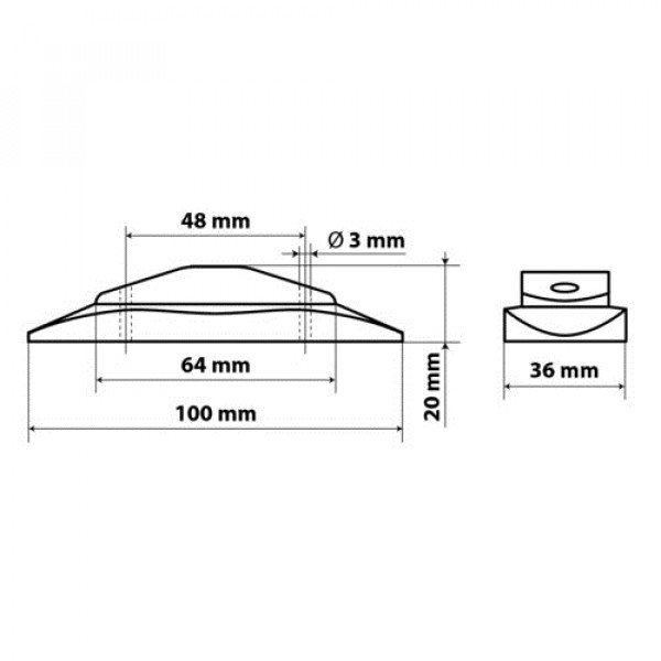 ΦΩΣ ΦΟΡΤΗΓΟΥ 2LED ΠΟΡΤΟΚΑΛΙ 24V 100mm