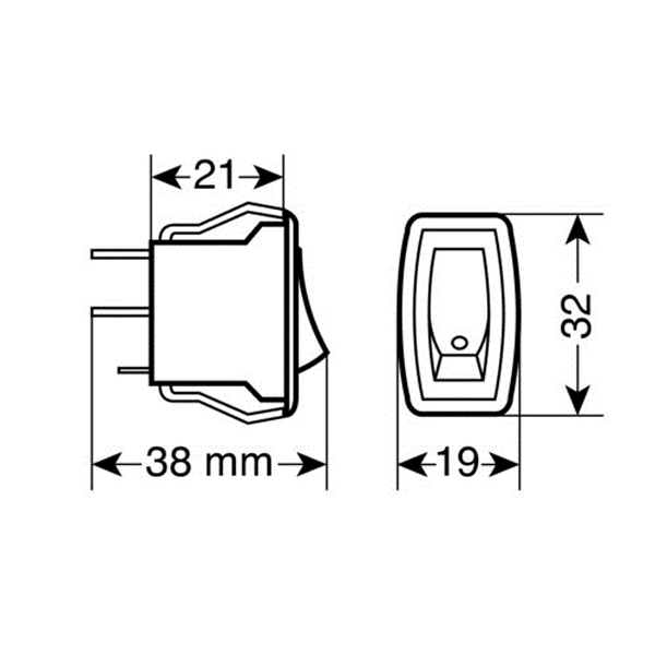 ΔΙΑΚΟΠΤΗΣ ROCKER 12/24V (LED 10A - ΜΠΛΕ)