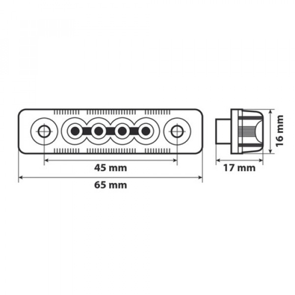 ΦΩΣ ΦΟΡΤΗΓΟΥ 16x65mm 4LED 24V ΛΕΥΚΟ