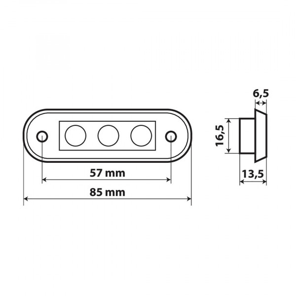 ΦΩΣ ΟΓΚΟΥ 3LED ΛΕΥΚΟ SMD 12/24V 85mm 20 ΤΕΜ.