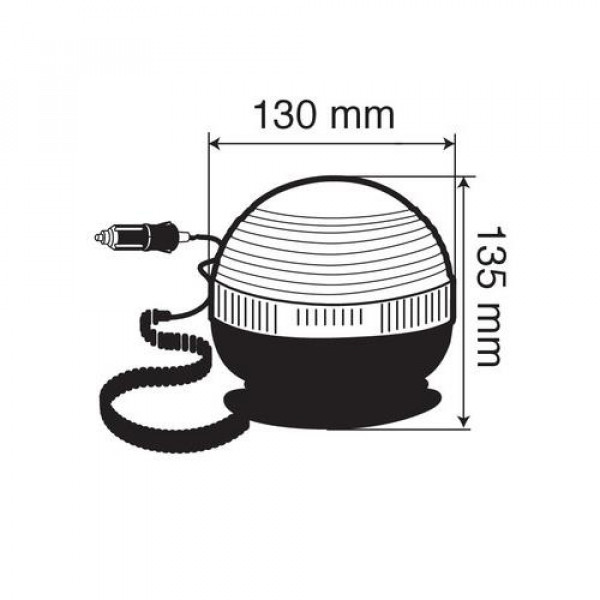 ΜΑΓΝΗΤΙΚΟΣ ΦΑΡΟΣ RH-4 12V/24V (ΠΟΡΤΟΚΑΛΙ/ΚΟΝΤΟΣ/ΣΤΡΟΓΓΥΛΟΣ ΜΕ ΦΙΣ ΑΝΑΠΤΗΡΑ - 130 Χ 135 mm)