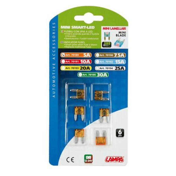 Ασφάλειες Mίνι 10A 12/24V SMART-LED 6τεμ.