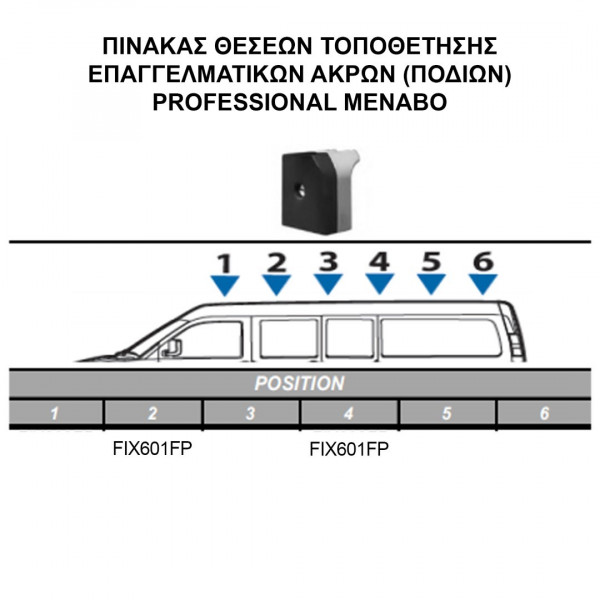 IVECO DAILY L1/L2/L3+H1/H2 2000-2006 / IVECO DAILY 3520/H2 (10,8m3) 2014- KIT ΜΕ ΕΠΑΓΓΕΛΜΑΤΙΚΕΣ ΜΠΑΡΕΣ ΟΡΟΦΗΣ ΑΛΟΥΜΙΝΙΟΥ MENABO (8450/MB X 2 - FIX601FP X 2)