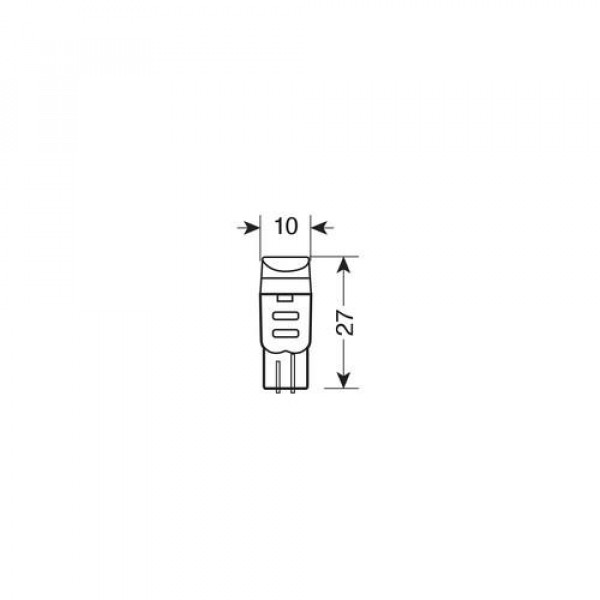 T10 12V W2,1x9,5d MEGA-LED 3 ΛΕΥΚΟ ΦΩΣ 10x27mm 2ΤΕΜ.