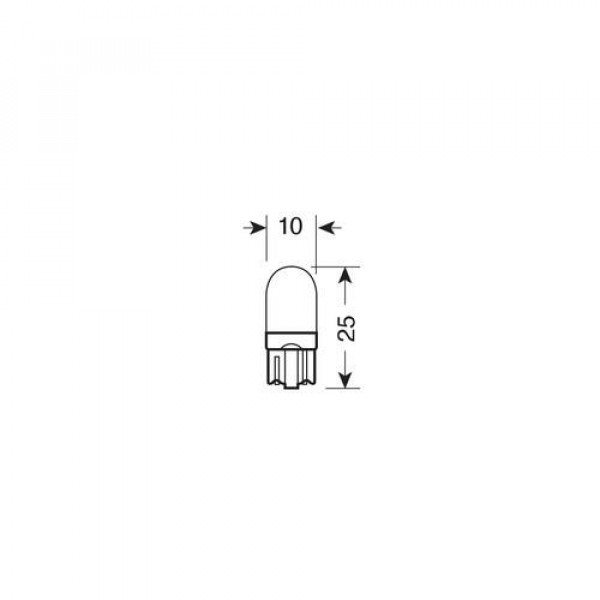 T10 12V W2,1x9,5d MEGA-LED 3 ΛΕΥΚΟ ΦΩΣ 10x25mm 2ΤΕΜ.