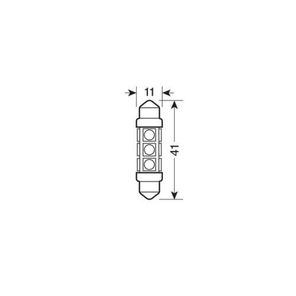 Λαμπάκια Πλαφονιέρας  24-30V SV8,5-8 10x41mm 216lm HYPER-LED (Διπλής Πολικότητας) Σακουλάκι 20τεμ