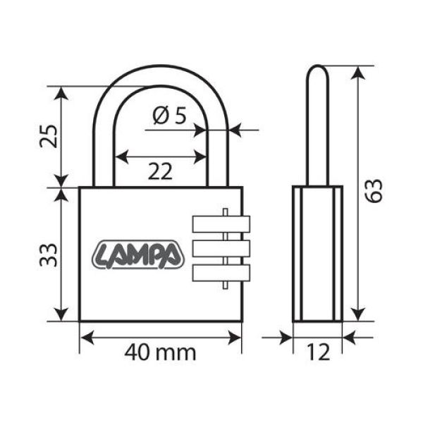 ΛΟΥΚΕΤΟ 40mm PADLOCK ΜΕ 3 ΨΗΦΙΑ