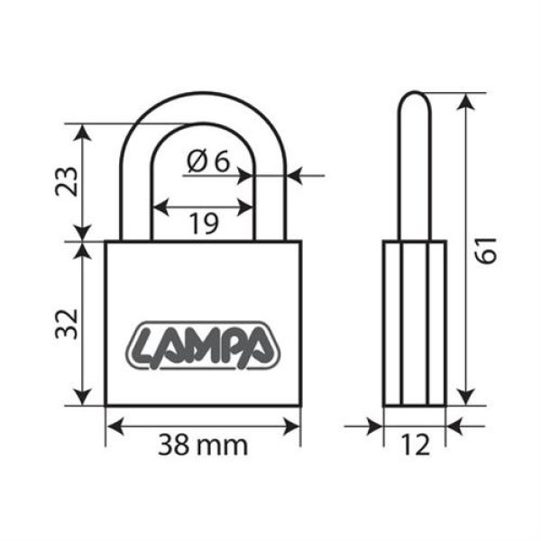 ΛΟΥΚΕΤΟ 40mm STANDARD ΜΕ 3 ΚΛΕΙΔΙΑ