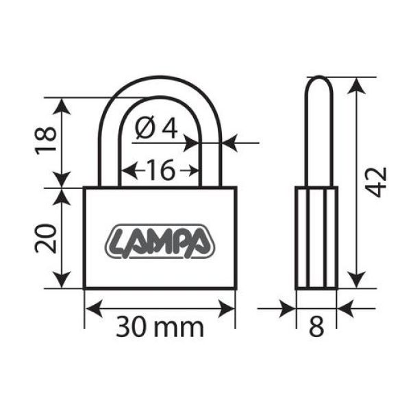 ΛΟΥΚΕΤΟ 30mm BASIC ΜΕ 3 ΚΛΕΙΔΙΑ