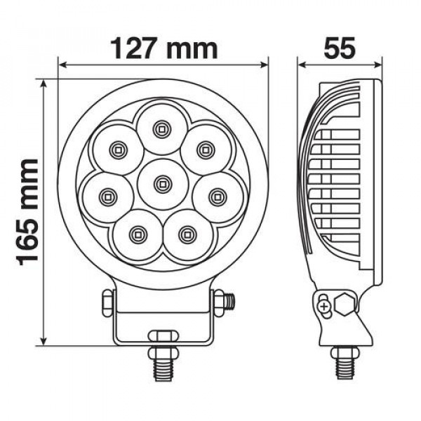 Προβολέας MERCURY με 8 Led Στρογγυλός