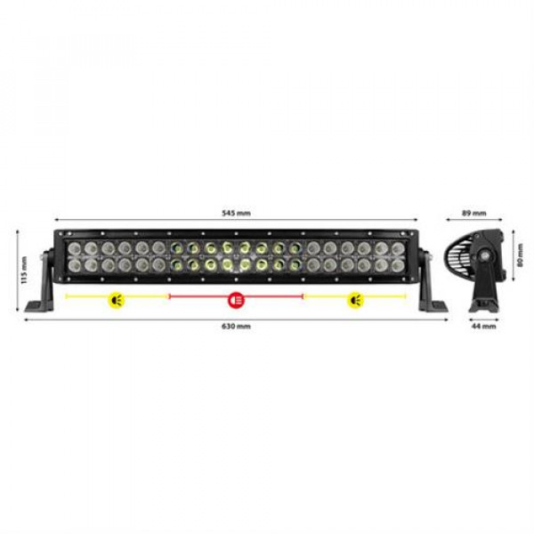 ΠΡΟΒΟΛΕΑΣ LIGHT BAR ΚΥΡΤΟΣ  BL-55 8000lm 10/30V 120W 40LED ΚΑΡΦΙ/ΔΙΑΘΛΑΣΗΣ (550x115x89mm) ΜΠΑΡΑ LED -1ΤΕΜ.