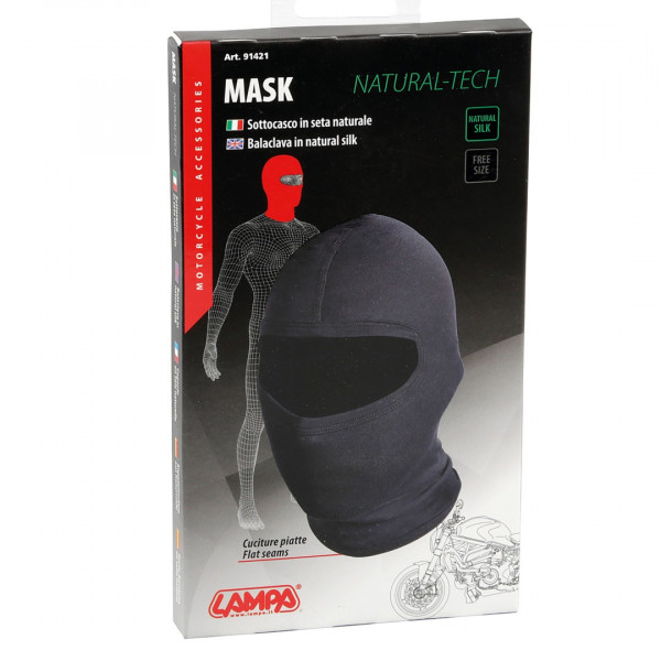 ΜΠΑΛΑΚΛΑΒΑ MASK-PLUS ΜΑΥΡΗ 100% SILK (ΜΕΤΑΞΩΤΗ)