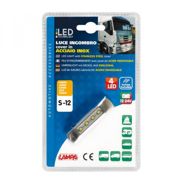 ΦΩΣ ΟΓΚΟΥ ΦΟΡΤΗΓΟΥ 4LED ΠΟΡΤΟΚΑΛΙ 12/24V 70x16x11mm ΑΔΙΑΒΡΟΧΟ 1ΤΕΜ.